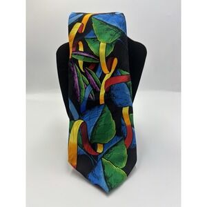 Rush Limbaugh No Boundaries Collection 100% Silk Abstract Floral Leaf Ribbon Tie